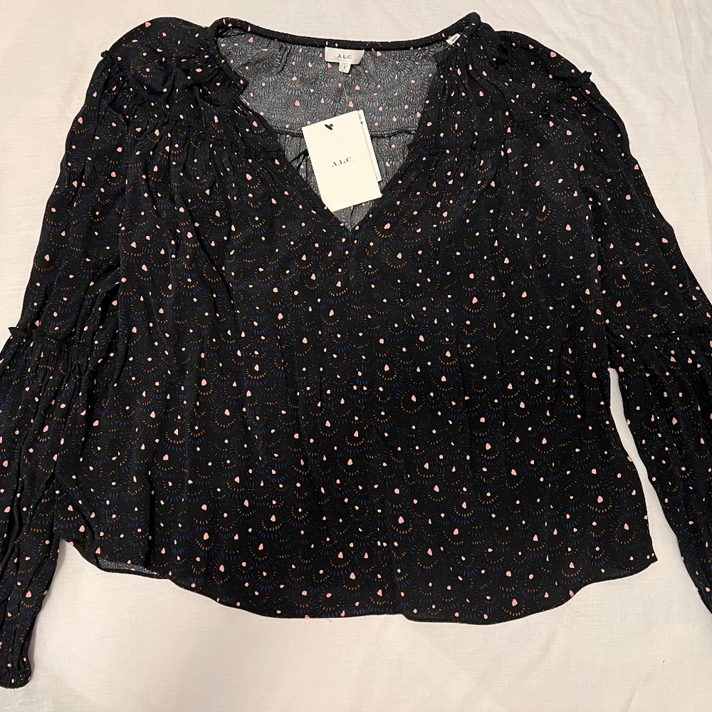 Alc  Blouse Blue Black